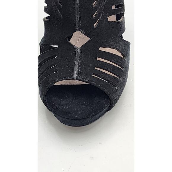 BCBGeneration Women's Morocco Black Suede High Heel Strap Shoes Size 6.5 In Box - Picture 14 of 16